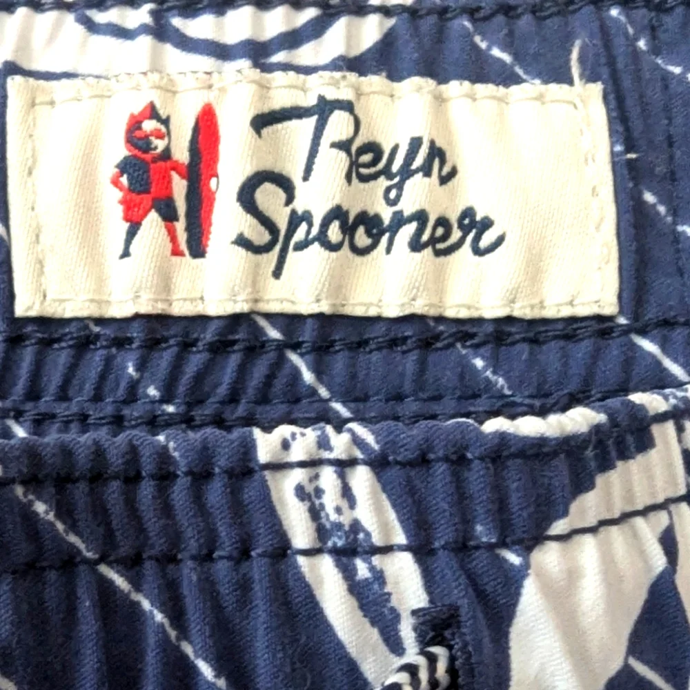 Reyn Spooner Shorts Men's 2XL Blue Swim Trunks Drawstring Floral Hawaiiain